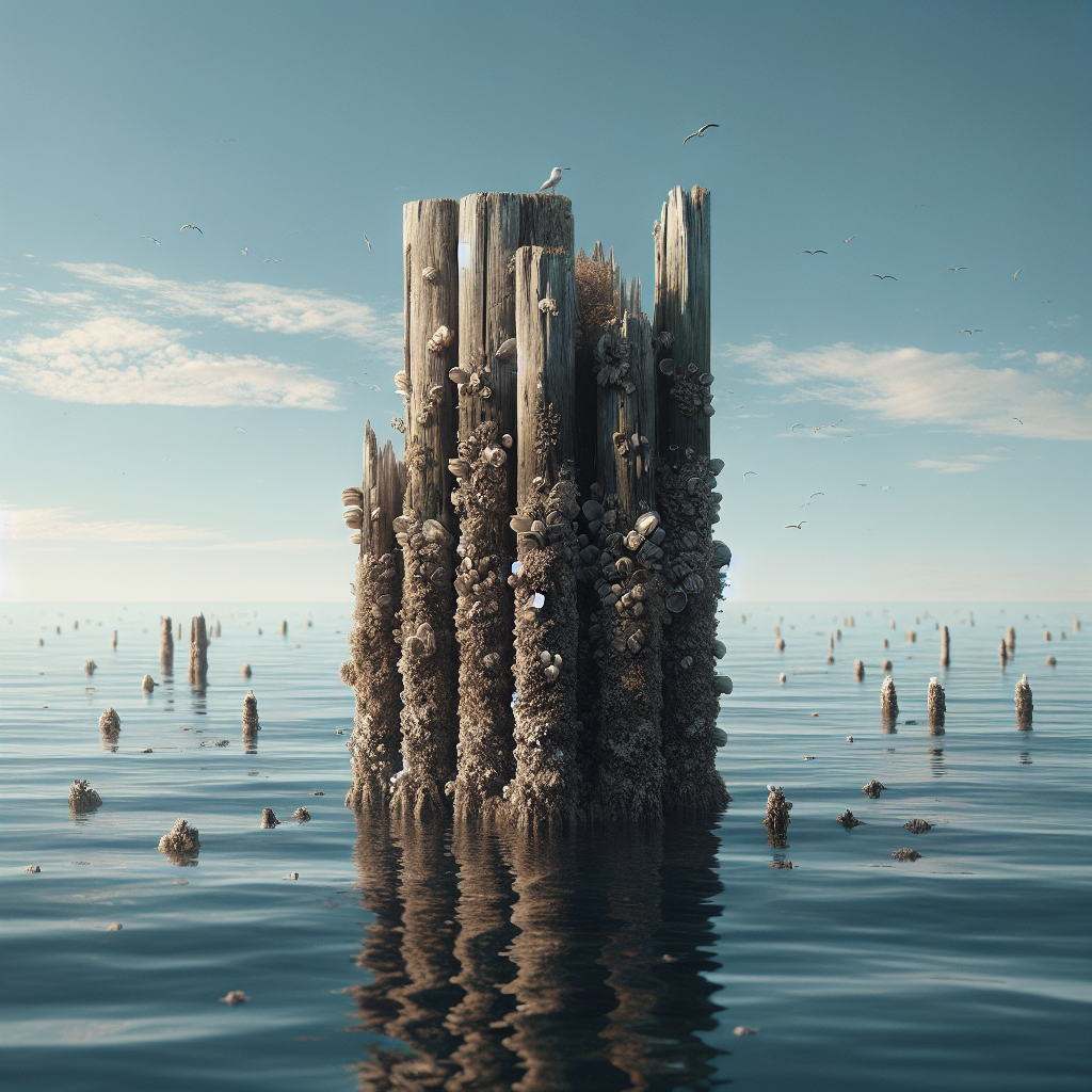 Marine Growth Damage on Dock Pilings