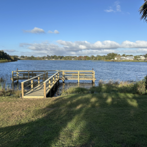 Well maintained residential dock and gangway in Ponte Vedra Beach